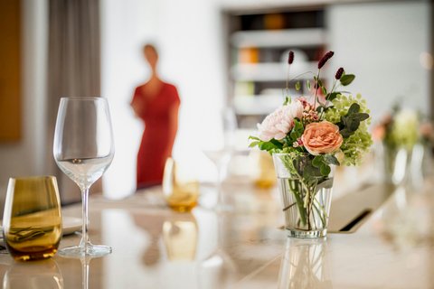 Library Meeting room with flowers